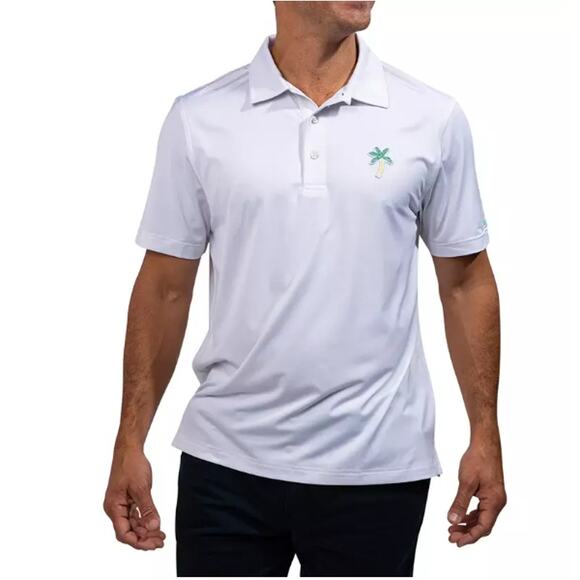 NEW CHUBBIES Men's White The Palm Co-Pilot Performance Polo Shirt Size XL - Picture 1 of 5